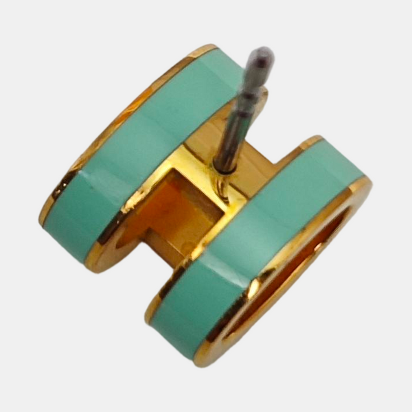 Pop H Metal Blue Stud Earrings