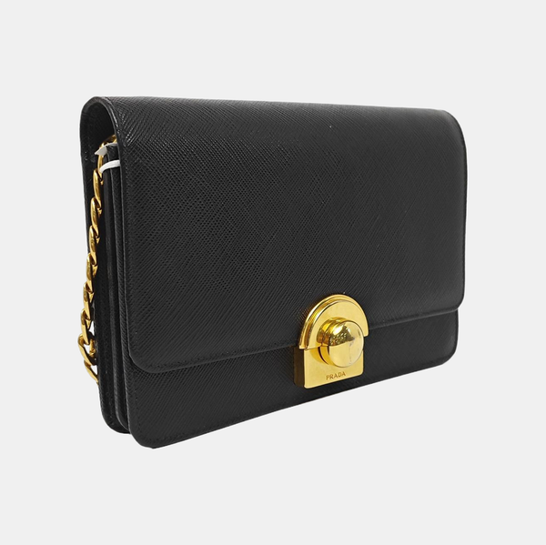 Calfskin Shoulder Bag Black