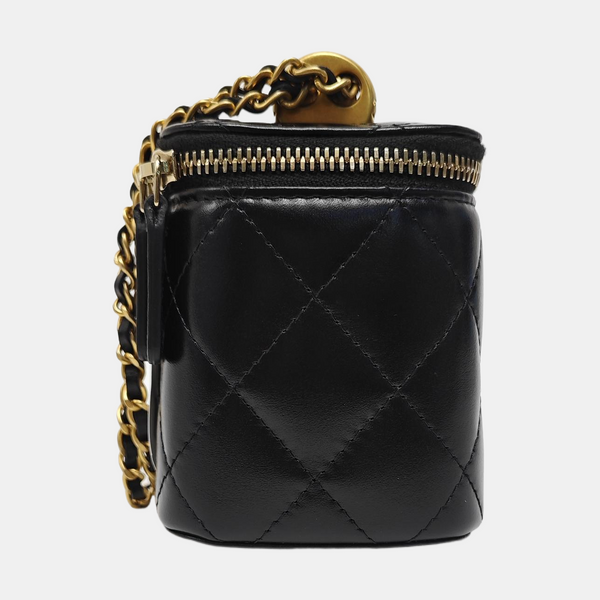 VANITY CASE Mini Quilted Calfskin Black
