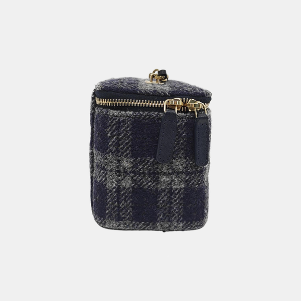 VANITY CASE Quilted Wool Blue