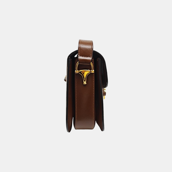 Horsebit 1955 Small Monogram Coated Canvas Black
