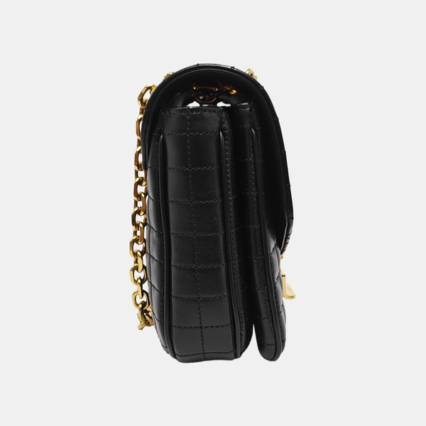 C Small Quilted Calfskin Black
