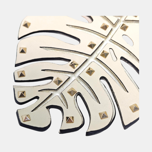 Leather Bag Charm White