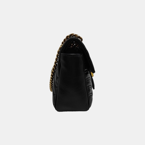 GG Marmont Medium Quilted Calfskin Black