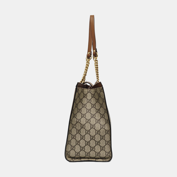 Padlock Medium Monogram Coated Canvas Beige