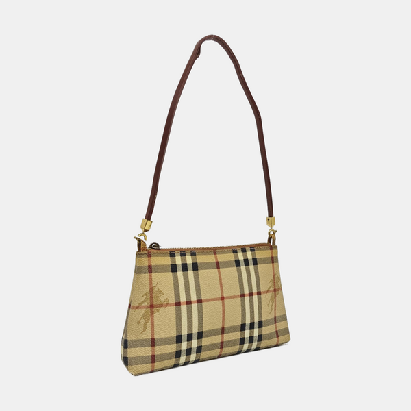 Coated Canvas Shoulder Bag Brown