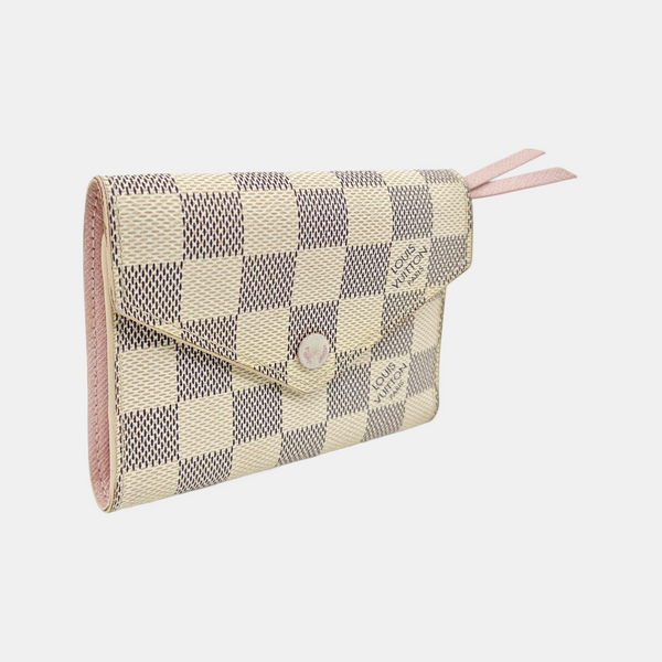VICTORINE Damier Azur Coated Canvas White Card Holder