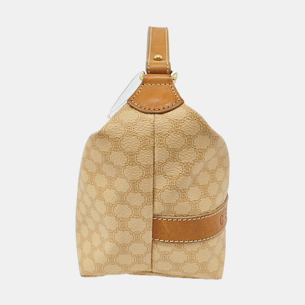 Coated Canvas Top Handle Bag Brown