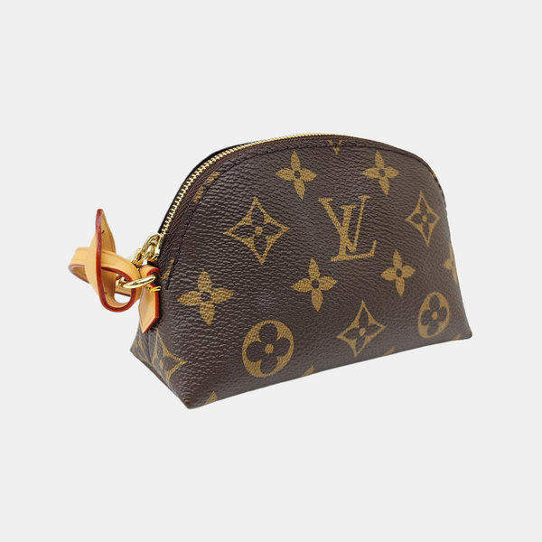 COSMETIC Monogram Coated Canvas Brown