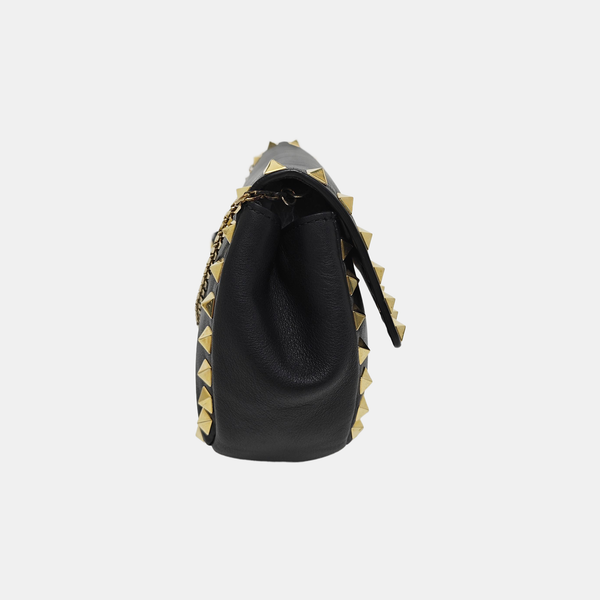 Rockstud Calfskin Black