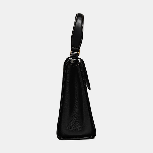 Calfskin Top Handle Bag Black