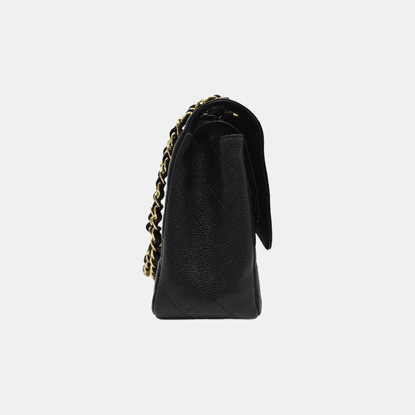 Large Quilted Grained Calfskin Black