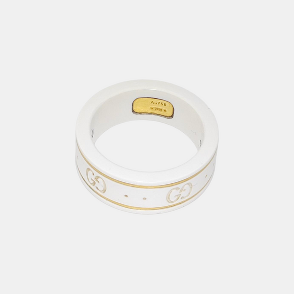 Icon 18k Gold White Ring HK 10