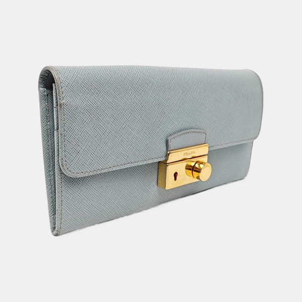 Saffiano Calfskin Clutch Blue