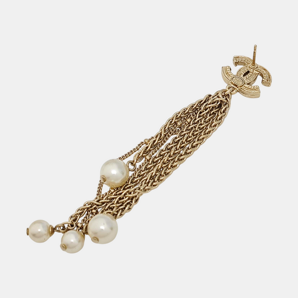 CC Logo Metal Gold Earrings