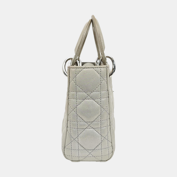 Lady Dior Mini Cannage Lambskin Gray