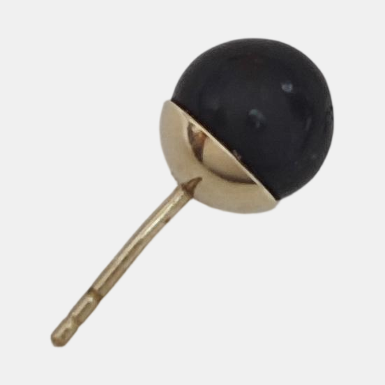 Metal Black Stud Earrings