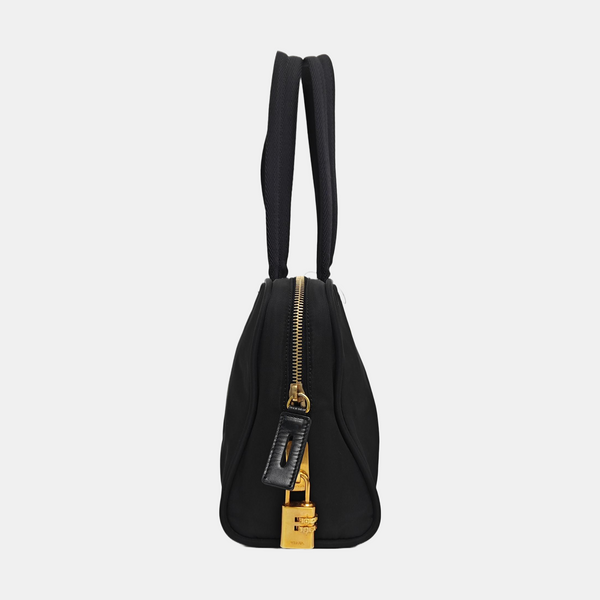 Nylon Top Handle Bag Black