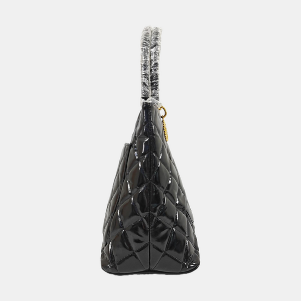 MEDALLION Quilted Patent Leather Black