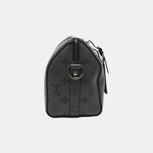 KEEPALL Monogram Coated Canvas Black