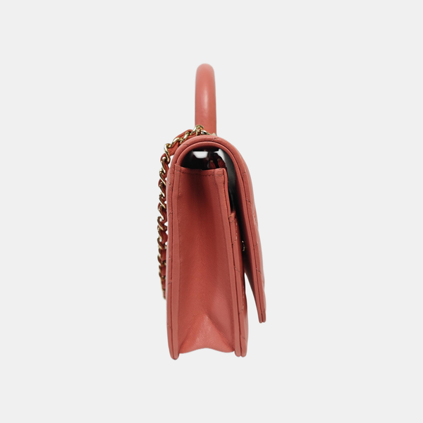 Quilted Lambskin Shoulder Bag Pink
