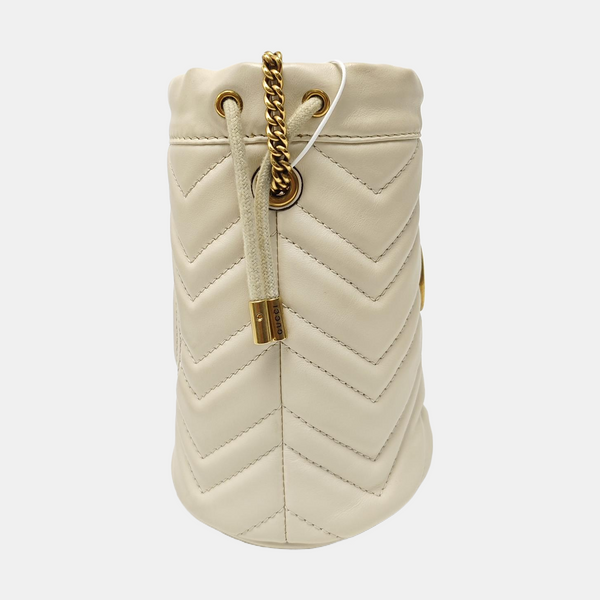 GG Marmont Mini Quilted Calfskin White