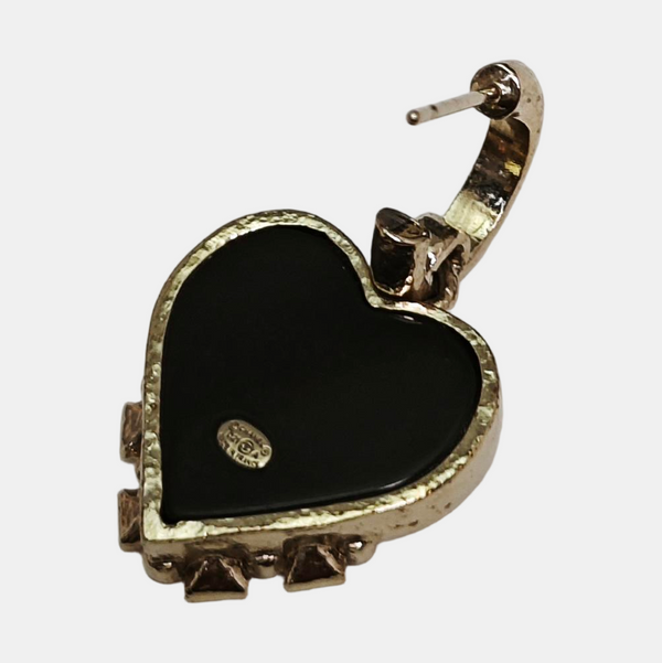 Metal Black Stud Earrings