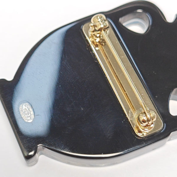 Vintage Synthetic Material Blue Brooch