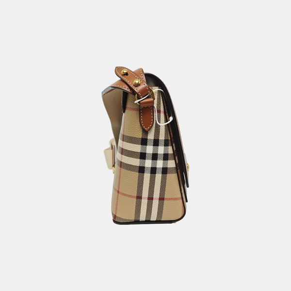 Coated Canvas Crossbody Bag Beige