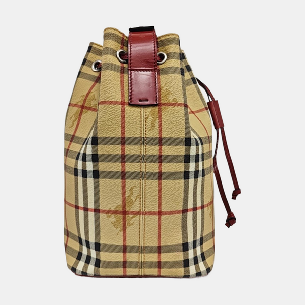 Coated Canvas Bucket Bag Beige