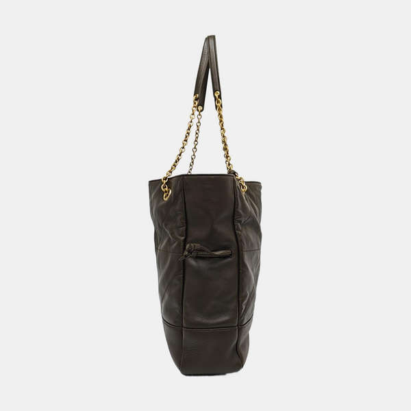 JAMIE SHOPPING Medium Quilted Lambskin Gray