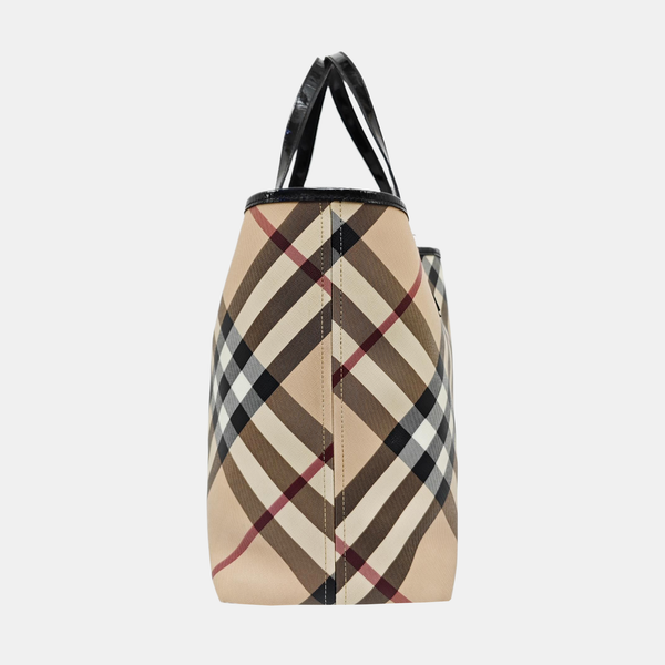 Coated Canvas Tote Bag Beige