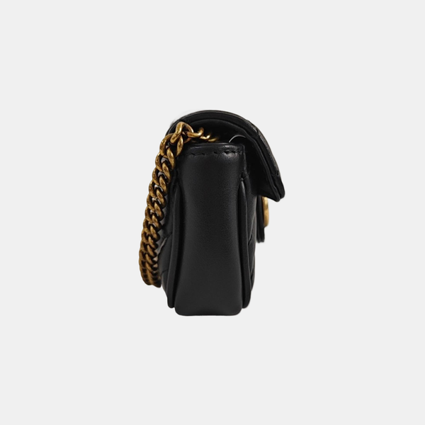 GG Marmont Super Mini Quilted Calfskin Black