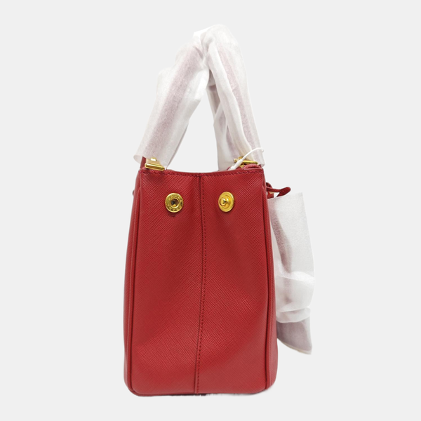 Galleria Small Saffiano Calfskin Red