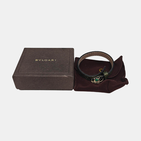 SERPENTI Leather Green Bracelet