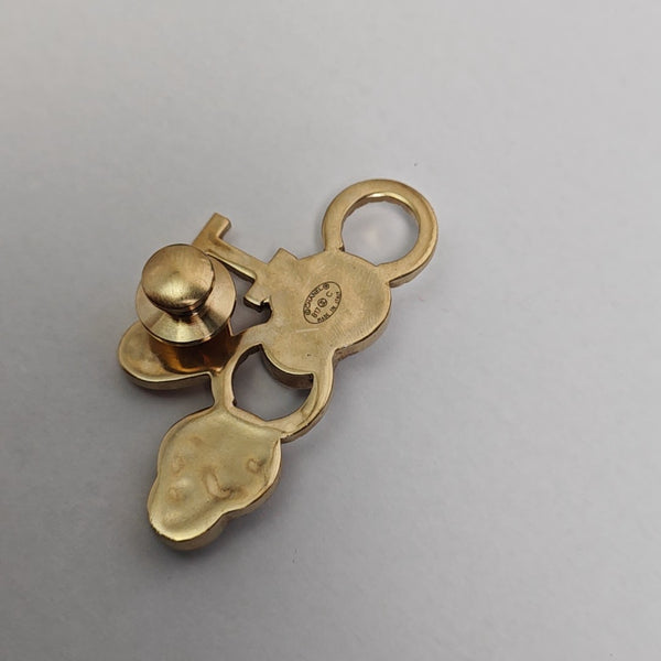 CC Logo Metal Multicolor Brooch