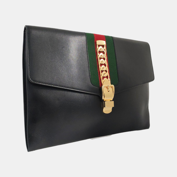 Authenticated pre-owned Sylvie Calfskin Black - Clutch at Looply