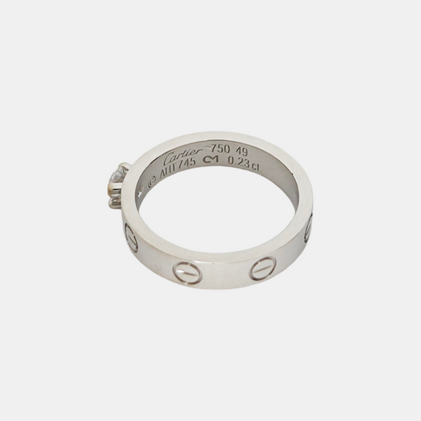 LOVE 18k White Gold Silver Ring EU 49
