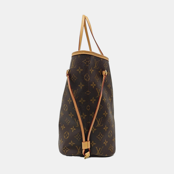 NEVERFULL MM Monogram Coated Canvas Brown