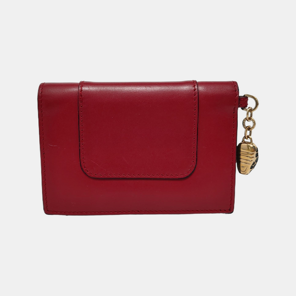 SERPENTI FOREVER Calfskin Red Card Holder