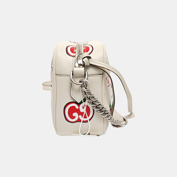 GG Marmont Small Quilted Calfskin White