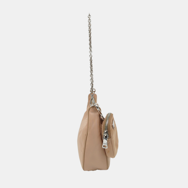 Authenticated pre-owned Re-Edition2005 Nylon Beige - Shoulder Bag at Looply