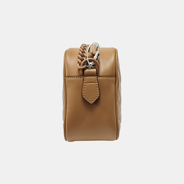 GG Marmont Small Quilted Calfskin Brown