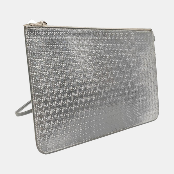 Patent Leather Clutch Silver