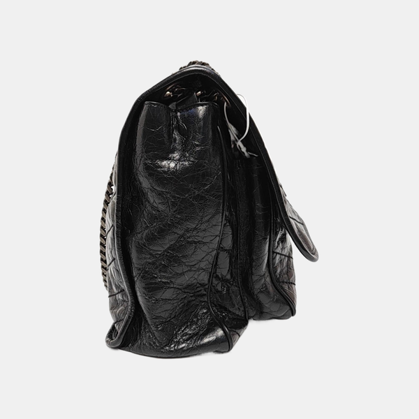 NIKI Large Chevron Calfskin Black