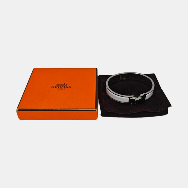 Clic H Metal Silver Bangle