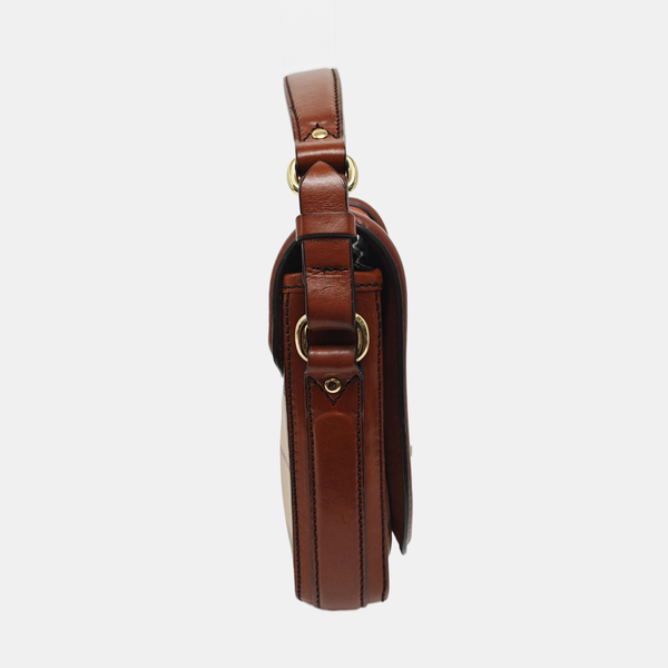 Coated Canvas Shoulder Bag Beige