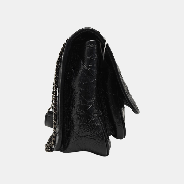 NIKI Small Chevron Calfskin Black
