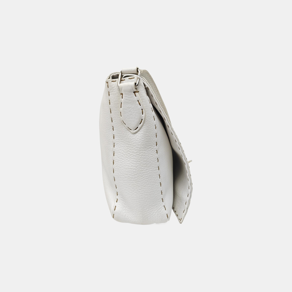 Quilted Calfskin Shoulder Bag White