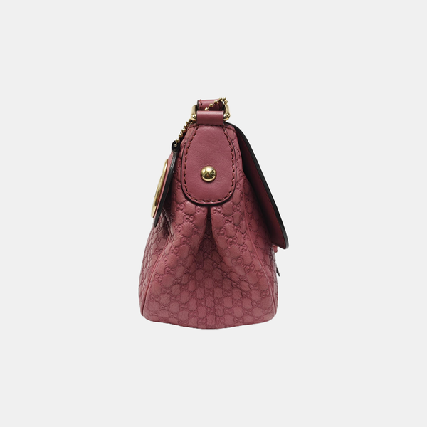 Monogram Calfskin Shoulder Bag Red